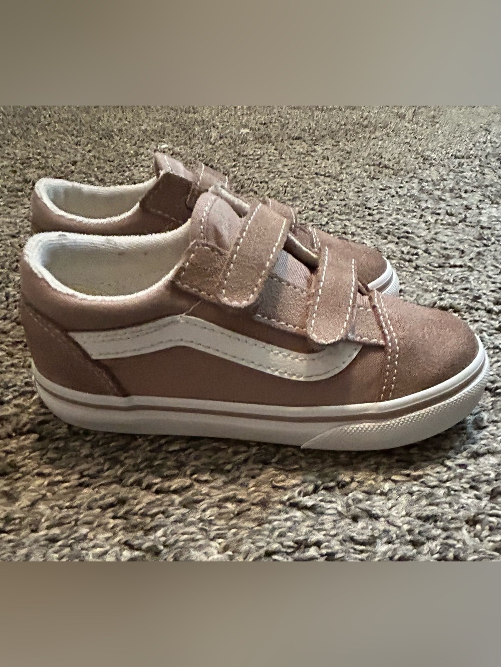 Vans Toddler Old Skool V Suede Sneakers - Mauve / Driftwood Brown-Size 10C